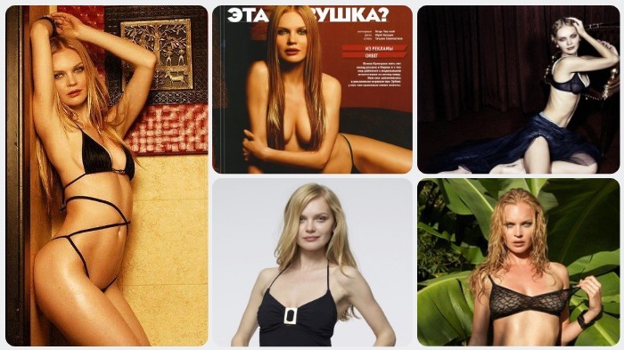 Фотомодель Елена Кулецкая с удовольствием рекламирует нам свои голые сиськи и другие прелести