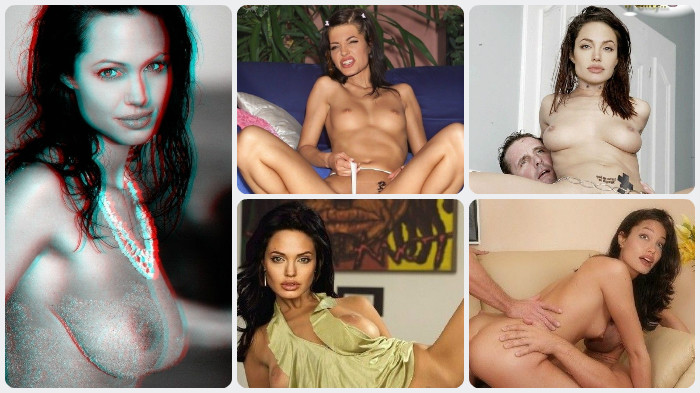 Анджелина Джоли на эротических и порно фотосессиях. Часть - 3